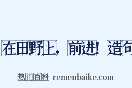 在田野上，前进！造句是什么意思的图片